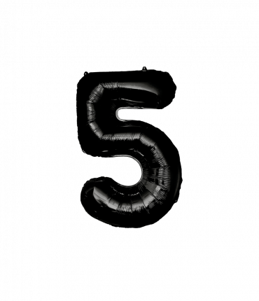 Foil Balloon 86 cm - no.5 Black