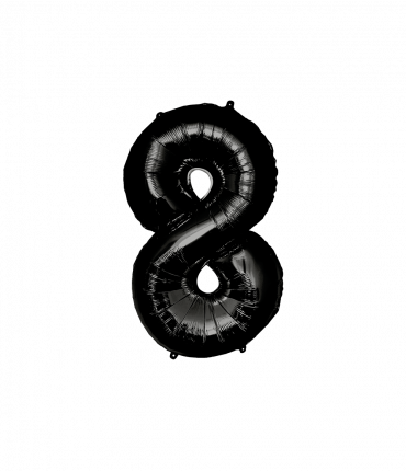 Foil Balloon 86 cm - no.8 Black