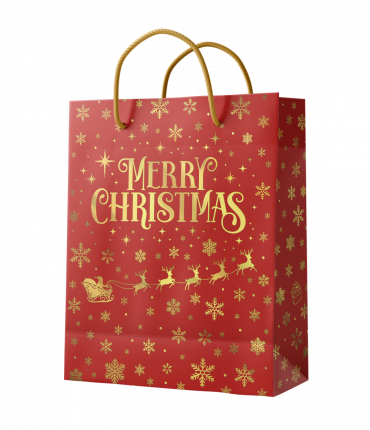 Giftbag L - Merry Christmas red