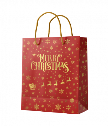 Giftbag M - Merry Christmas red