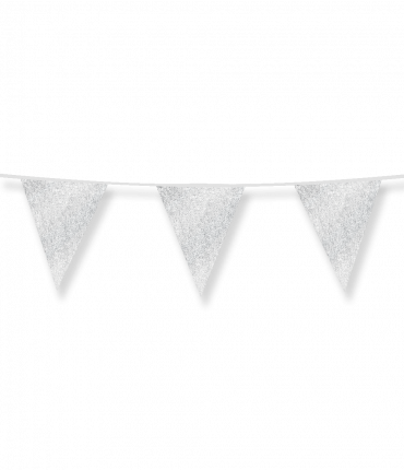 Glitter flags 16 x 20cm - Silver