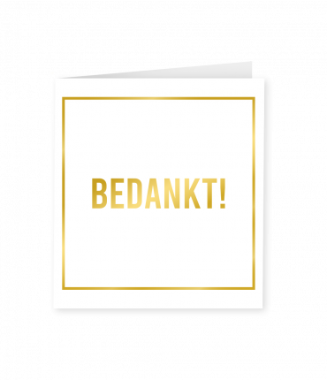 Gold white cards - Bedankt