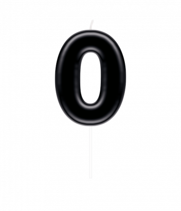 Number candle black - 0