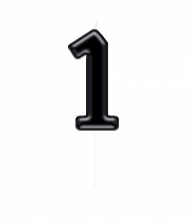 Number candle black - 1