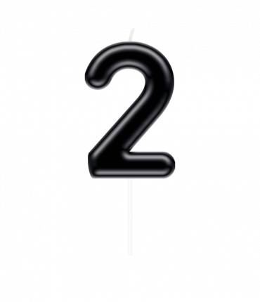 Number candle black - 2