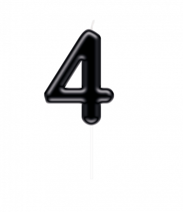 Number candle black - 4