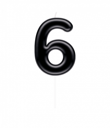 Number candle black - 6