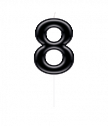 Number candle black - 8