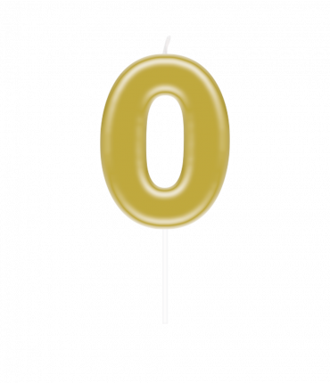 Number candle gold - 0
