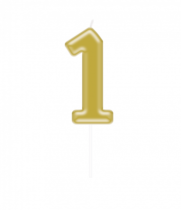 Number candle gold - 1