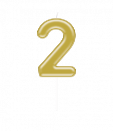 Number candle gold - 2
