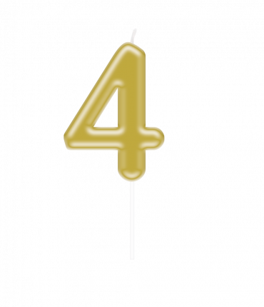 Number candle gold - 4