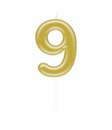 Number candle gold - 9