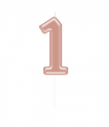 Number candle rose gold - 1