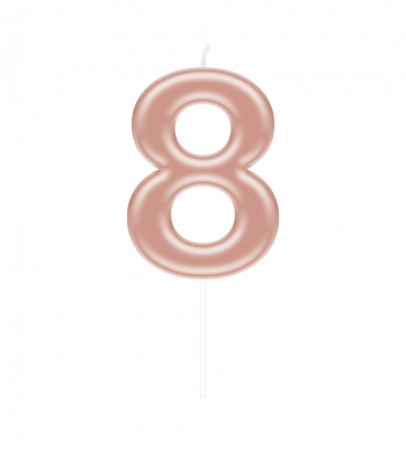 Number candle rose gold - 8