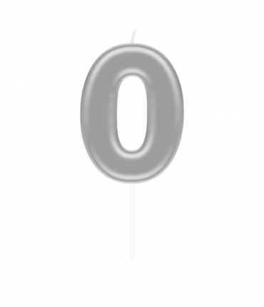 Number candle silver - 0
