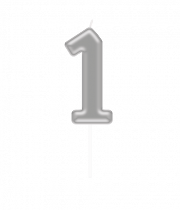 Number candle silver - 1