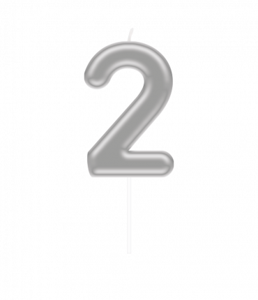 Number candle silver - 2