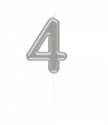 Number candle silver - 4