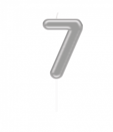 Number candle silver - 7