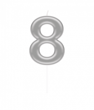 Number candle silver - 8