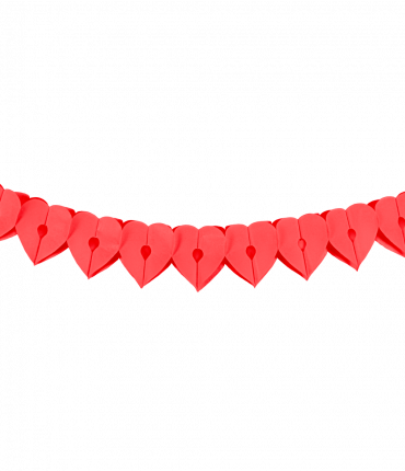 Paper garland - Heart red