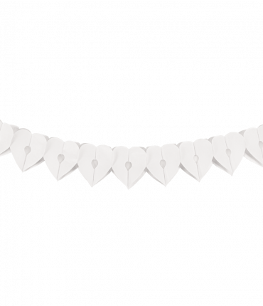 Paper garland - Heart white