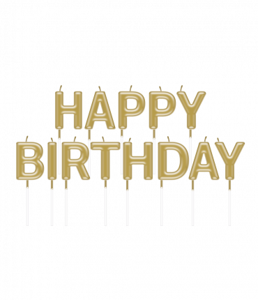 Party candles - Happy birthday gold