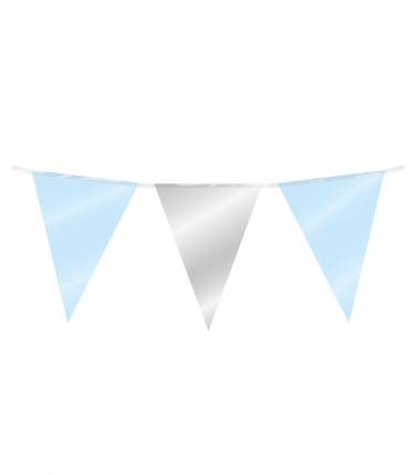 Party Flag Foil - Light blue Silver