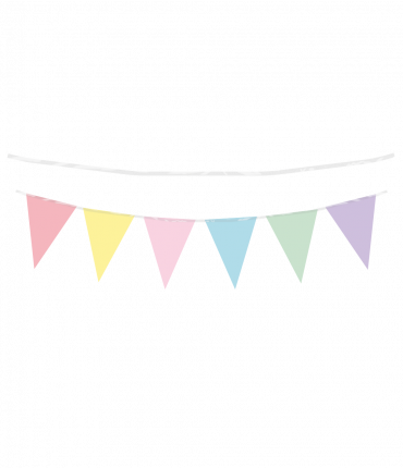 Party Flag PE - Pastel multi colour
