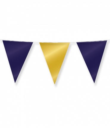 Party Flags foil - Dark blue and gold