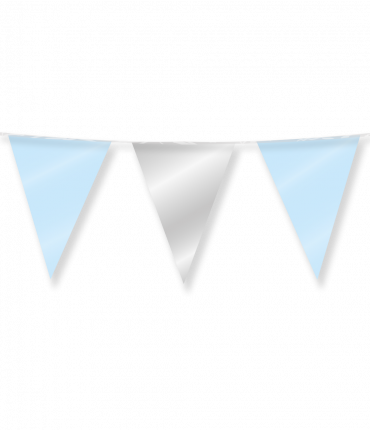 Party Flags foil - Light blue and silver