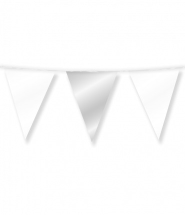 Party Flags foil - Pearl white and silver