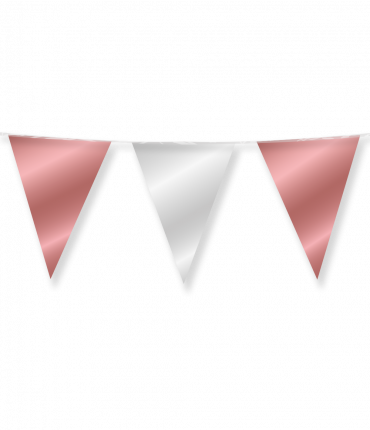 Party Flags foil - Rose gold and silver