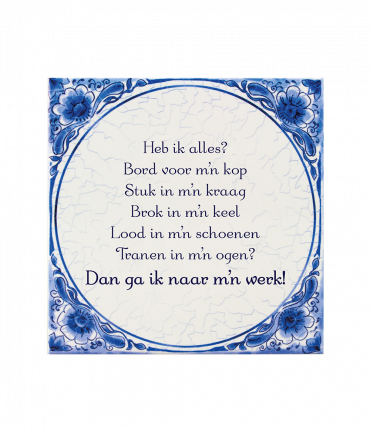 Tegels delfts blauw - Bord voor m'n kop