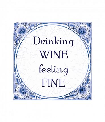 Tegels delfts blauw - Drinking wine