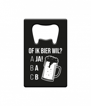 Metal beer opener - Of ik bier wil