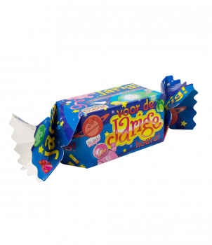 Kado/Snoepverpakking Fun - Jarige (blauw)