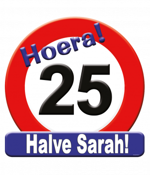 Huldeschild - 25 jaar halve Sarah