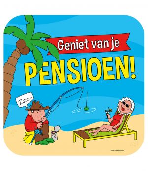 Huldeschild - Pensioen cartoon