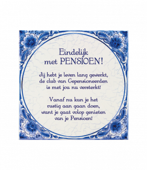 Tegels delfts blauw - Pensioen