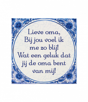 Tegels delfts blauw - Lieve Oma