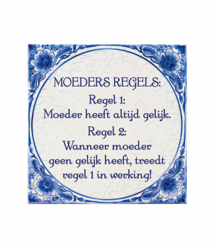 Tegels delfts blauw - Moeders regel