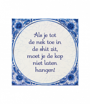 Tegels delfts blauw - Tot de nek