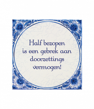 Tegels delfts blauw - Half bezopen