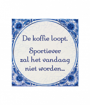 Tegels delfts blauw - De koffie loopt