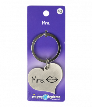 Hart sleutelhanger - Mrs. (zoen)