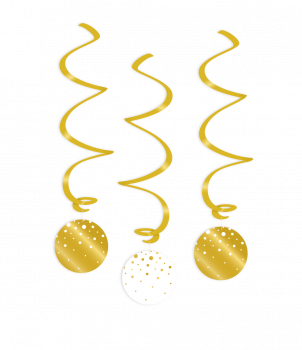 Swirl decorations gold/white - Bubbles