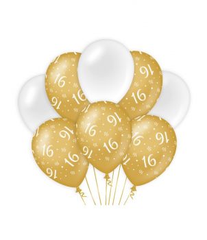Decoration balloons Gold/white - 16
