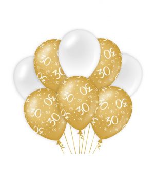 Decoration balloons Gold/white - 30